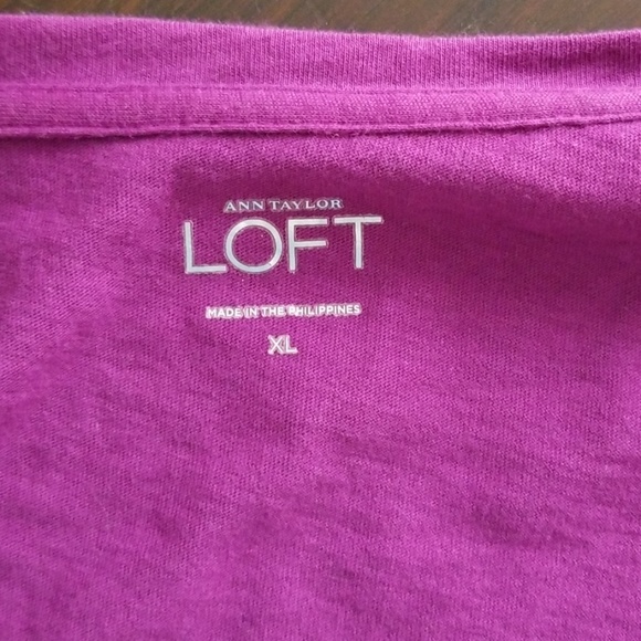 Ann Taylor Purple LS Corsage Top - Picture 6 of 7